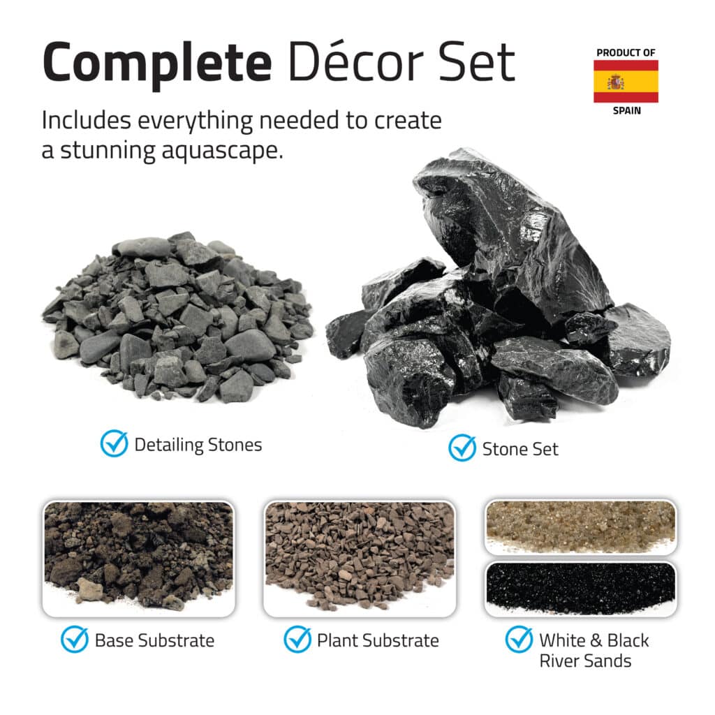 Kit de piedras y grava para acuascaping Fluval - Negro