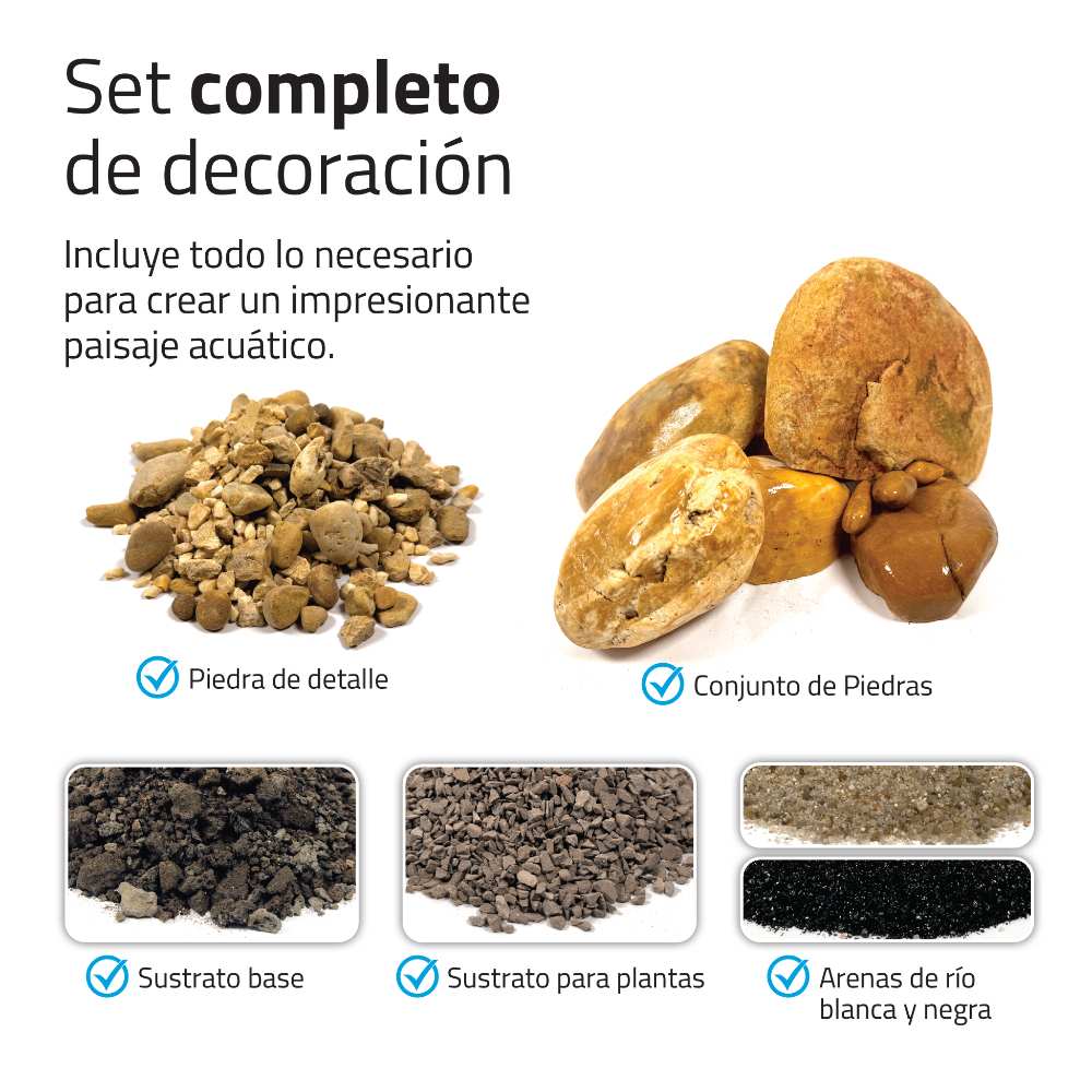 Kit de piedras y grava para acuascaping Fluval - Ámbar