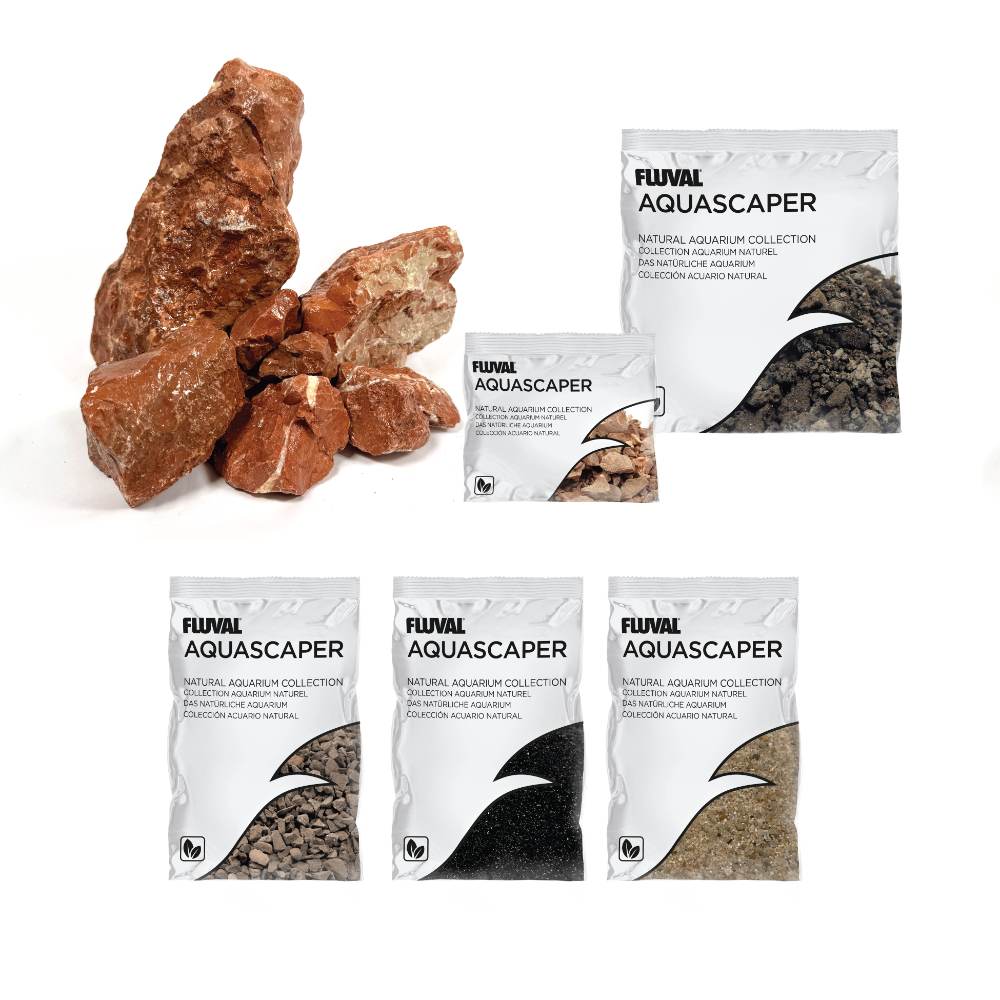 Kit de piedras y grava para acuascaping Fluval - Rojo