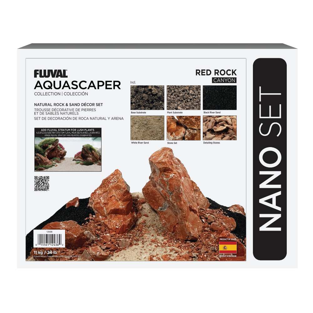 Kit de piedras y grava para acuascaping Fluval - Rojo