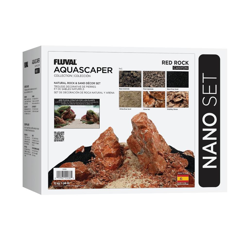Kit de piedras y grava para acuascaping Fluval - Rojo