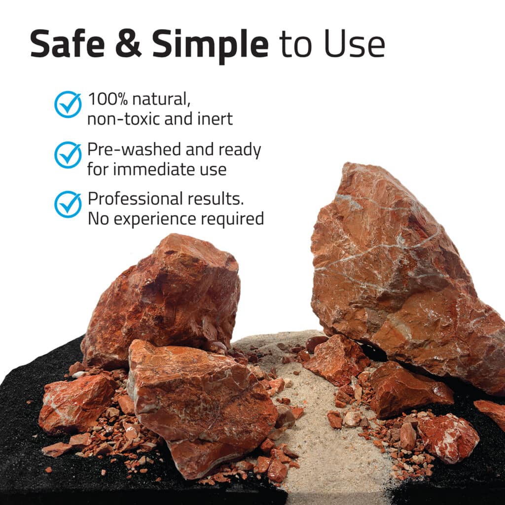 Kit de piedras y grava para acuascaping Fluval - Rojo