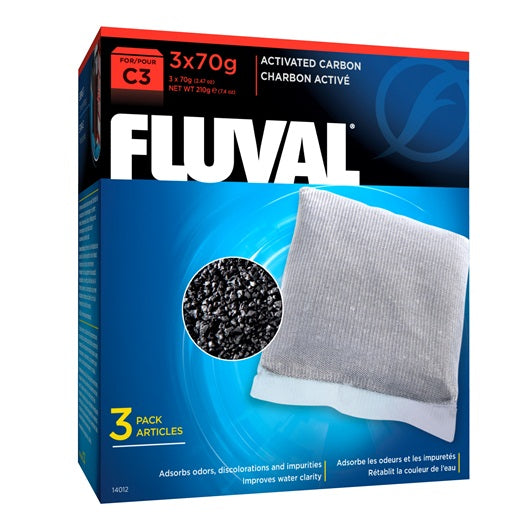 Carbón activado para filtro mochila Fluval C - Pack de 3