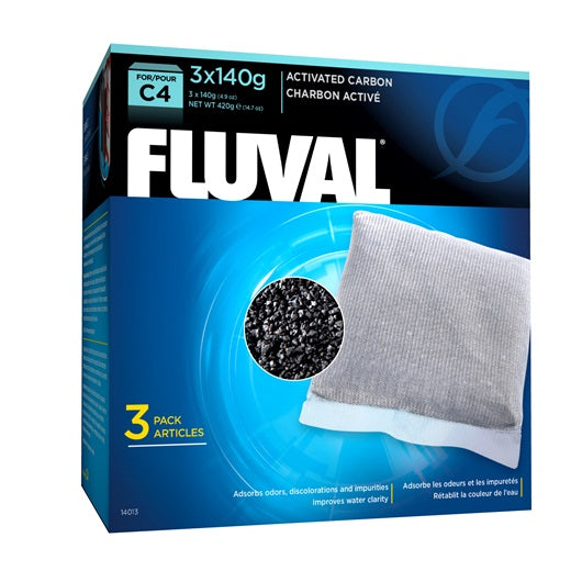 Carbón activado para filtro mochila Fluval C - Pack de 3