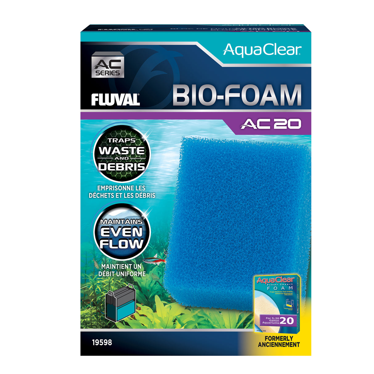 Bio-esponja azul para filtro AquaClear Fluval AC - Pack de 1