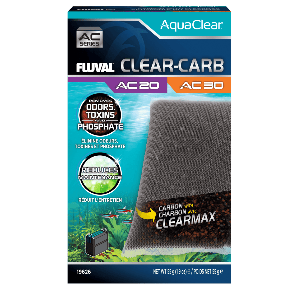 Material filtrante Clear-Carb para filtro AquaClear Fluval AC