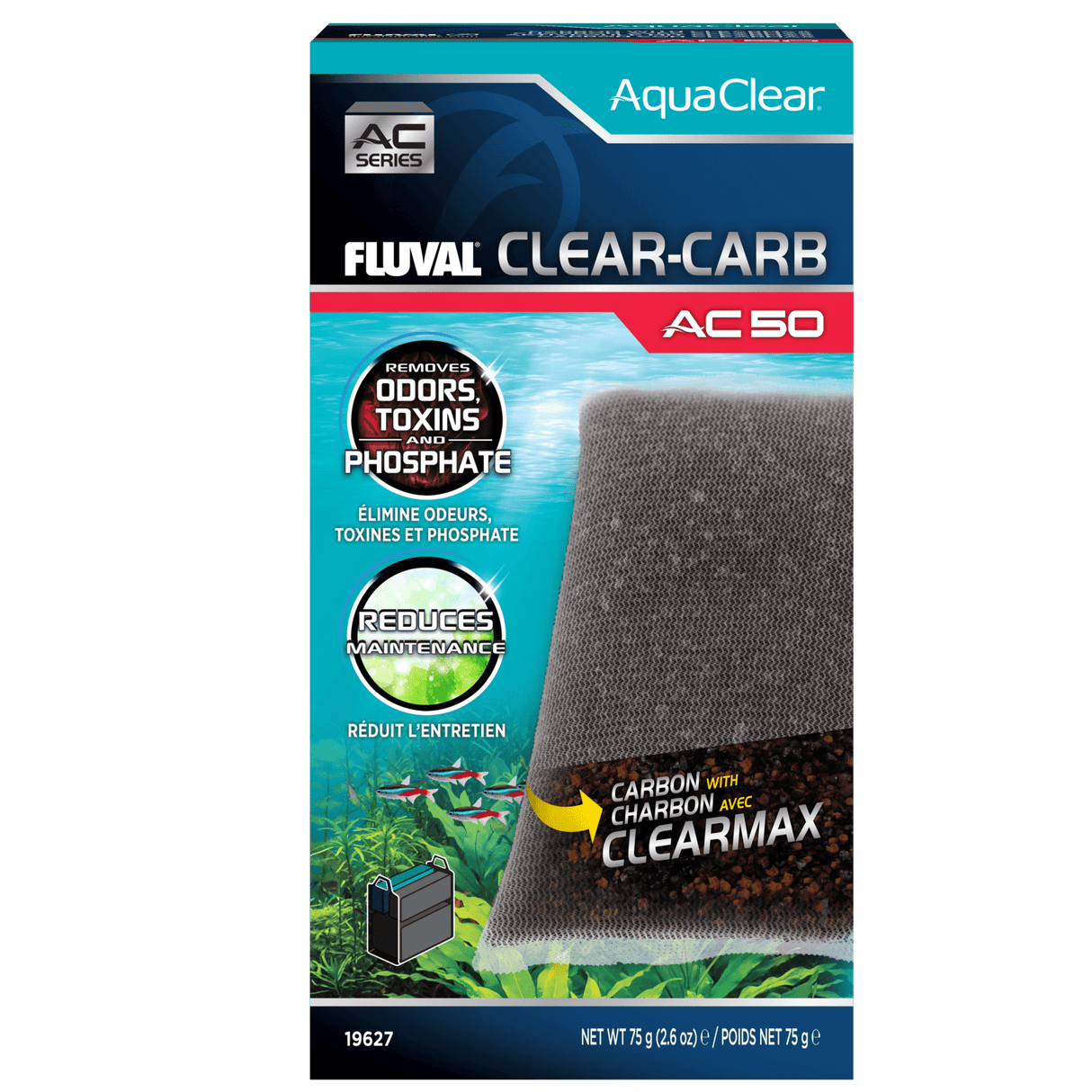 Material filtrante Clear-Carb para filtro AquaClear Fluval AC