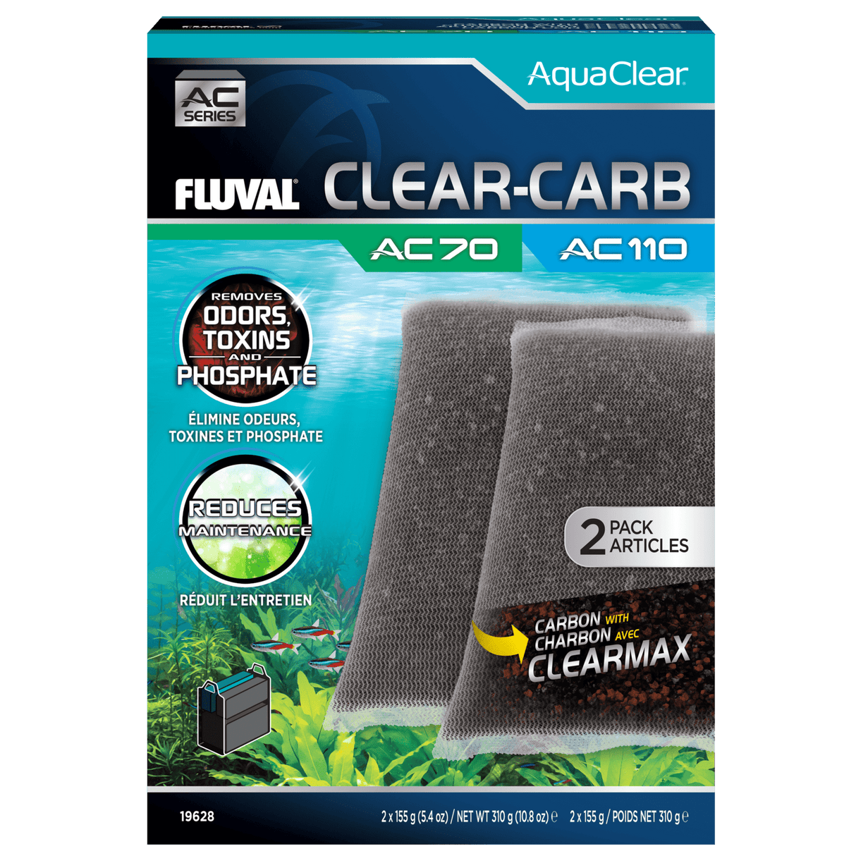 Material filtrante Clear-Carb para filtro AquaClear Fluval AC