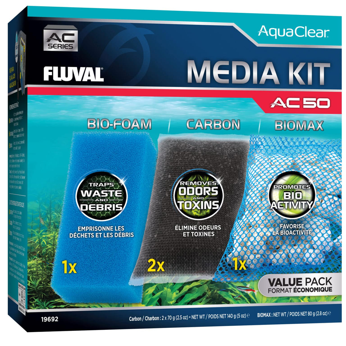 Kit de materiales filtrantes para filtro AquaClear Fluval AC