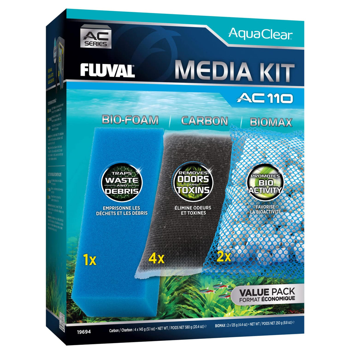 Kit de materiales filtrantes para filtro AquaClear Fluval AC