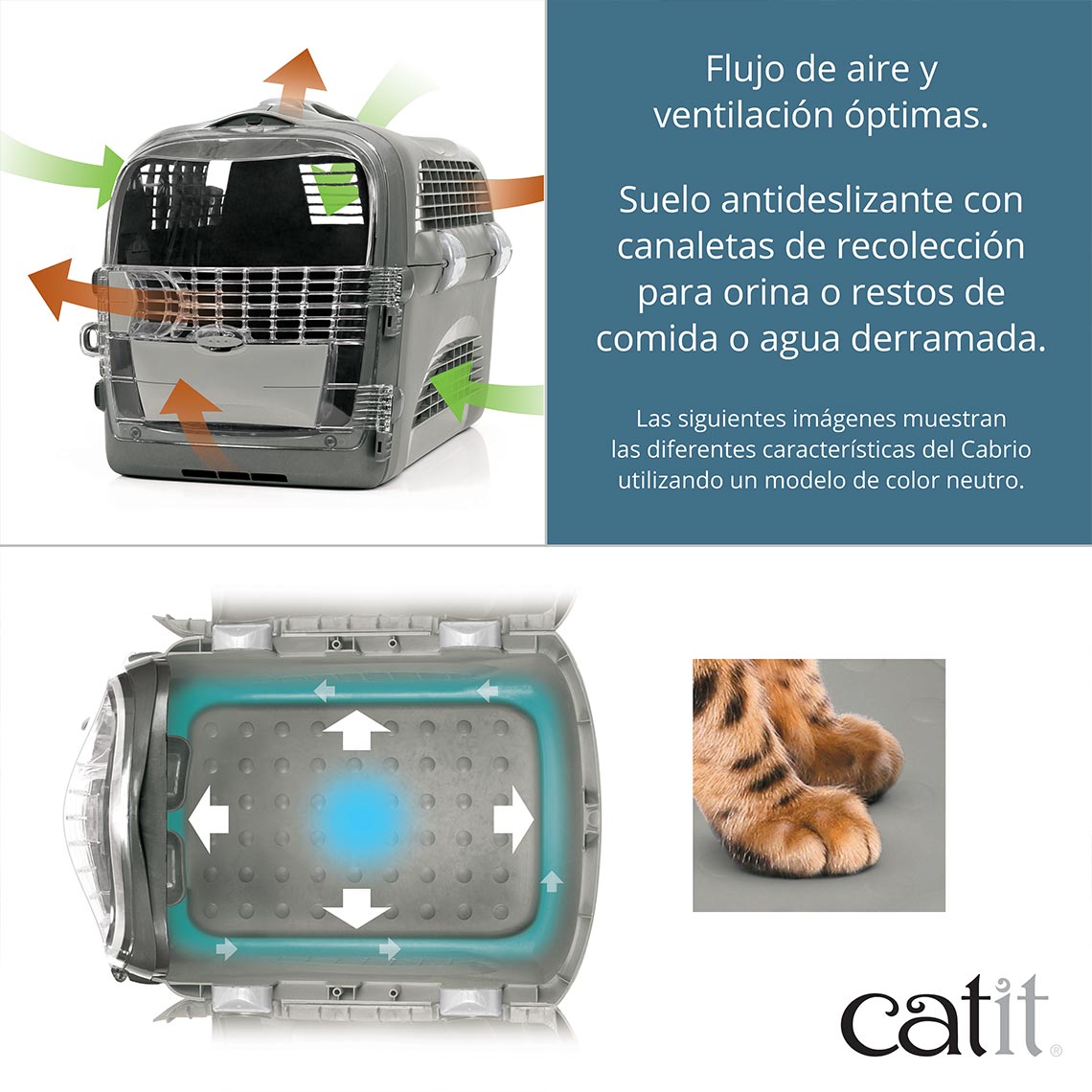 Transportín para gatos Catit Cabrio