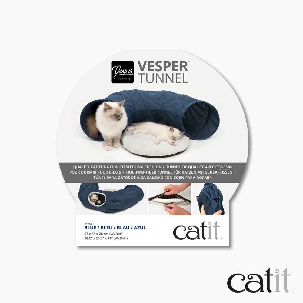 Túnel para gatos con cojín Catit Vesper Tunnel