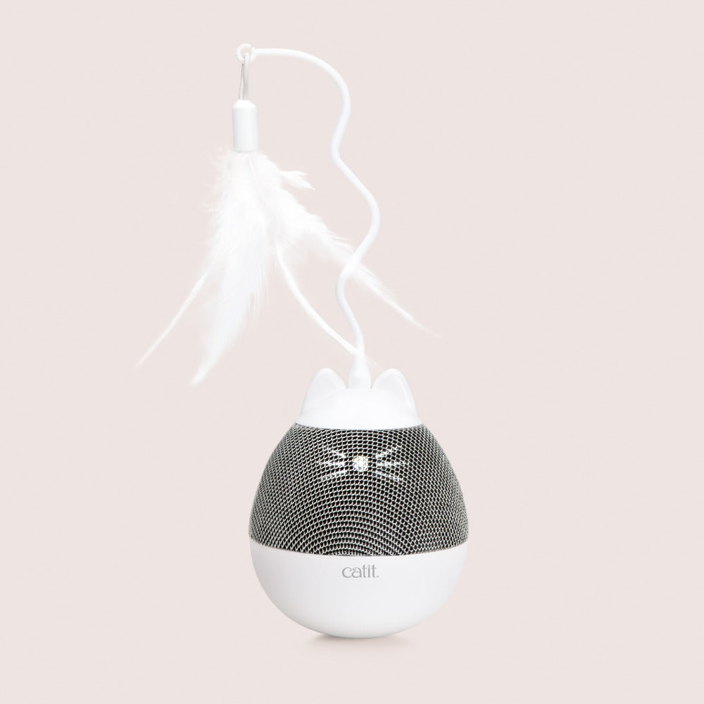 Dispensador se snacks y juguete con pluma para gatos Catit PIXI Spinner