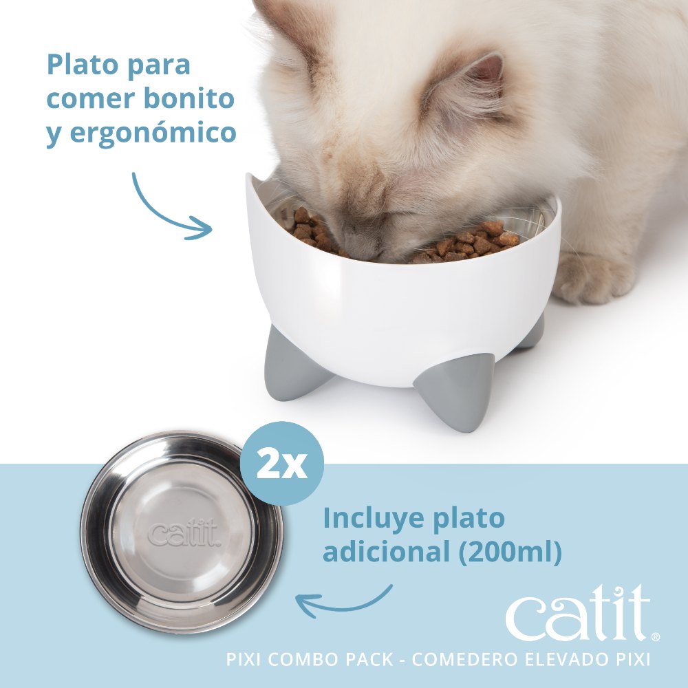 Combo de fuente y comedero para gatos Catit PIXI