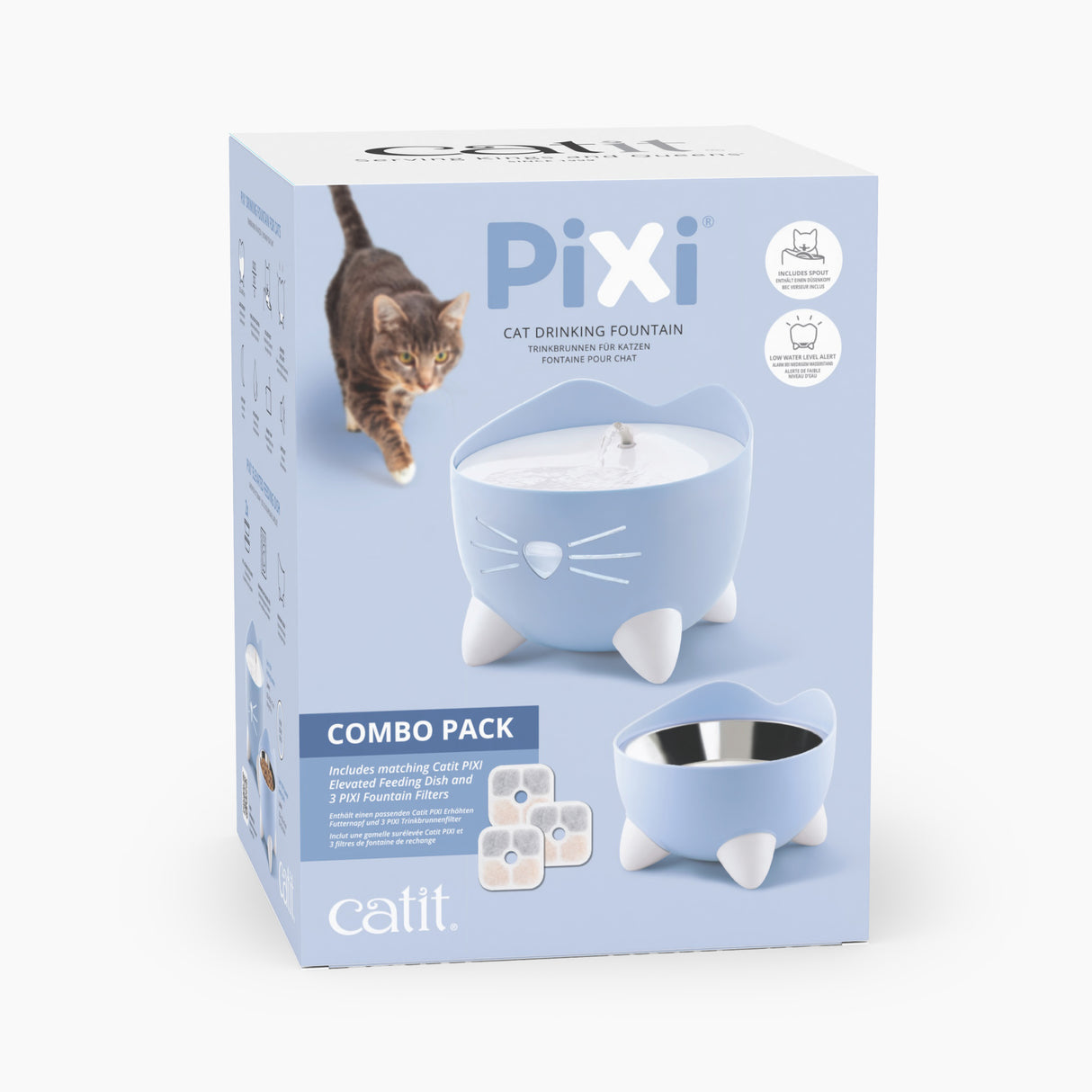 Combo de fuente y comedero para gatos Catit PIXI