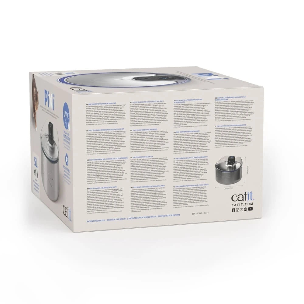 Fuente Sin Cables Catit PIXI de Acero inoxidable UVC