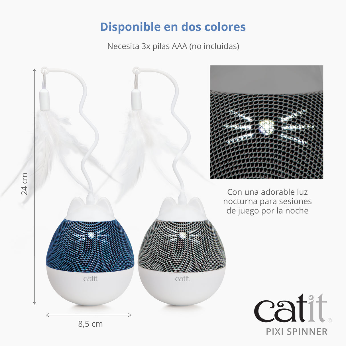 Dispensador se snacks y juguete con pluma para gatos Catit PIXI Spinner