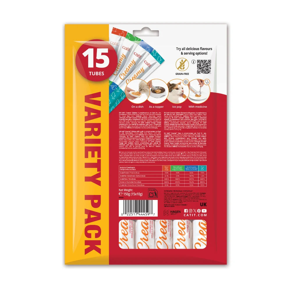 Snacks cremosos para gatos Catit Creamy – 15 Tubos