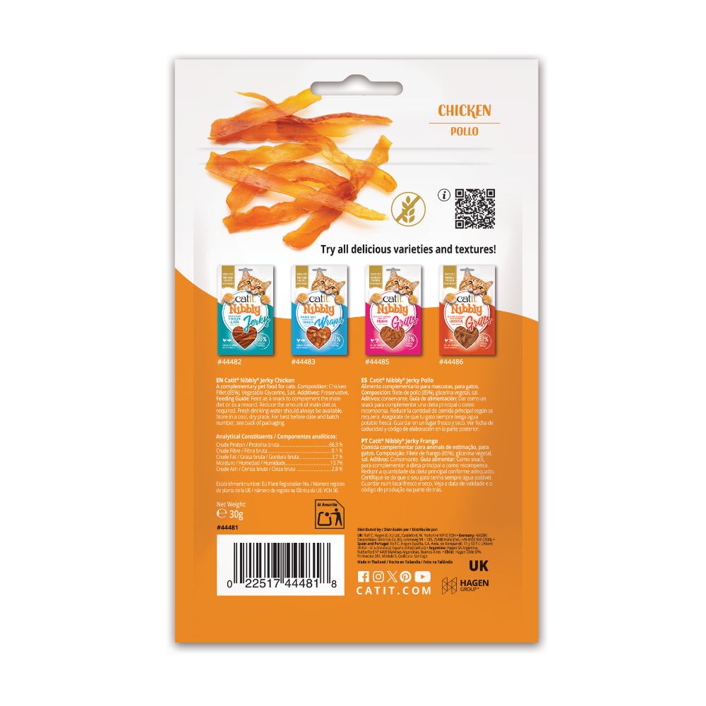 Snacks masticables para gatos Catit Nibbly Jerky