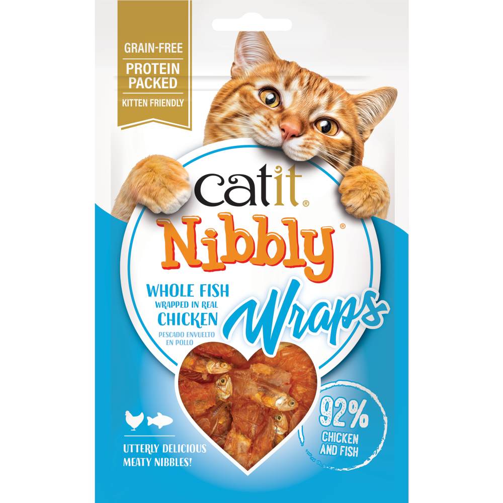 Snacks masticables para gatos Catit Nibbly Wraps