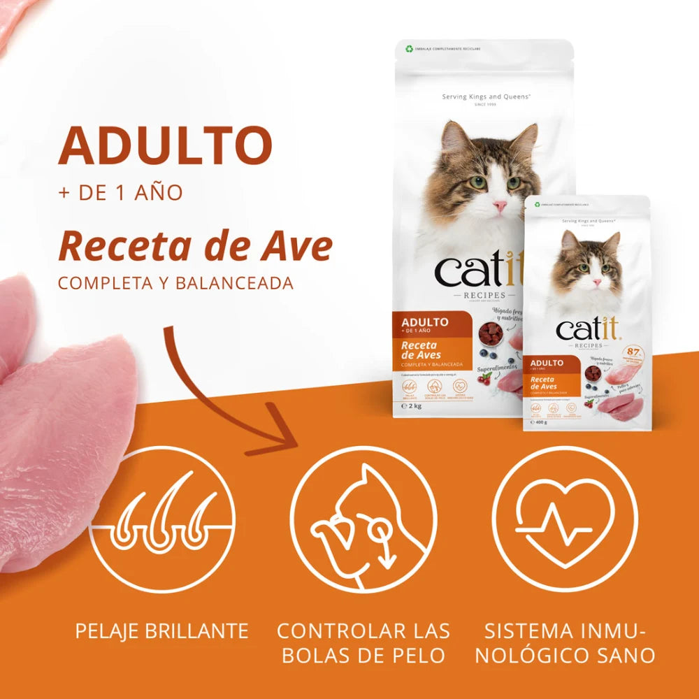 Pienso para gatos quisquillosos Catit Recipes - Receta de Aves para ADULTO