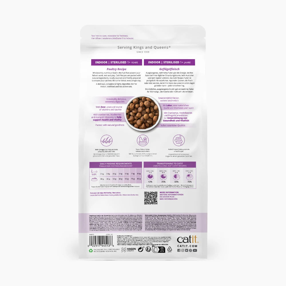Pienso para gatos Catit Recipes - Receta de Aves para ESTERILIZADO