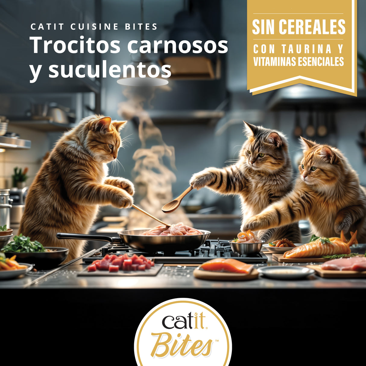 Trocitos de carne en salsa para gatos Catit Cuisine Bites