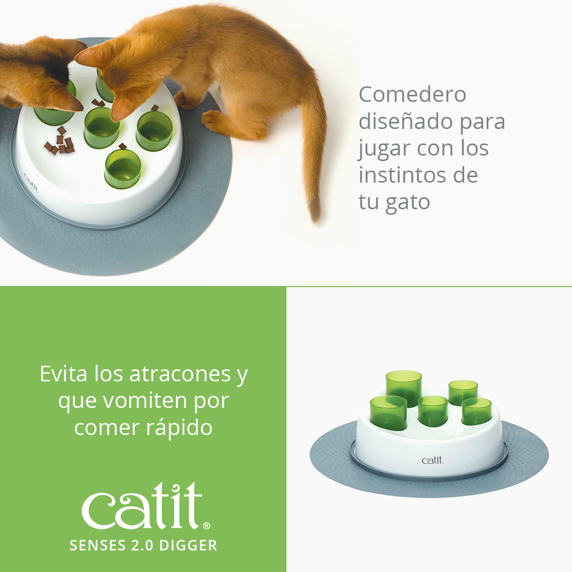 Comedero antivoracidad para gatos Catit Senses Digger