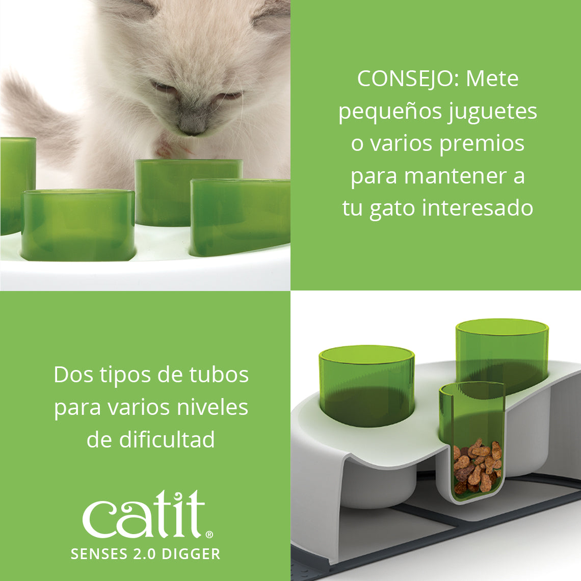 Comedero antivoracidad para gatos Catit Senses Digger