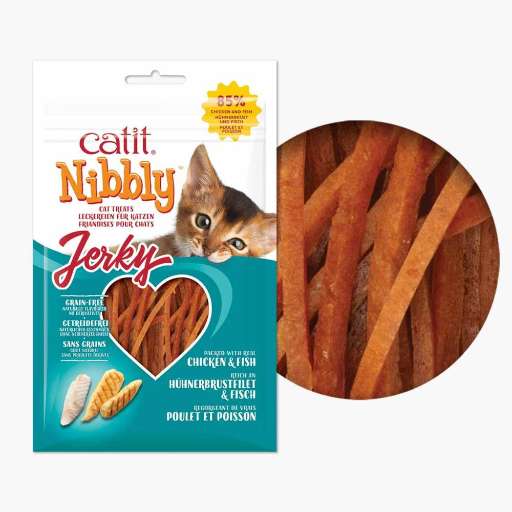 Snacks masticables para gatos Catit Nibbly Jerky