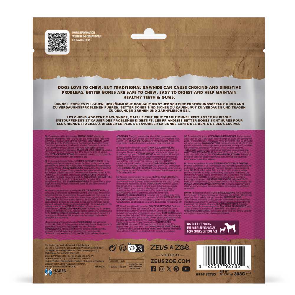 Twists envueltos en pollo para perros Zoë Better Bones Pack de 27