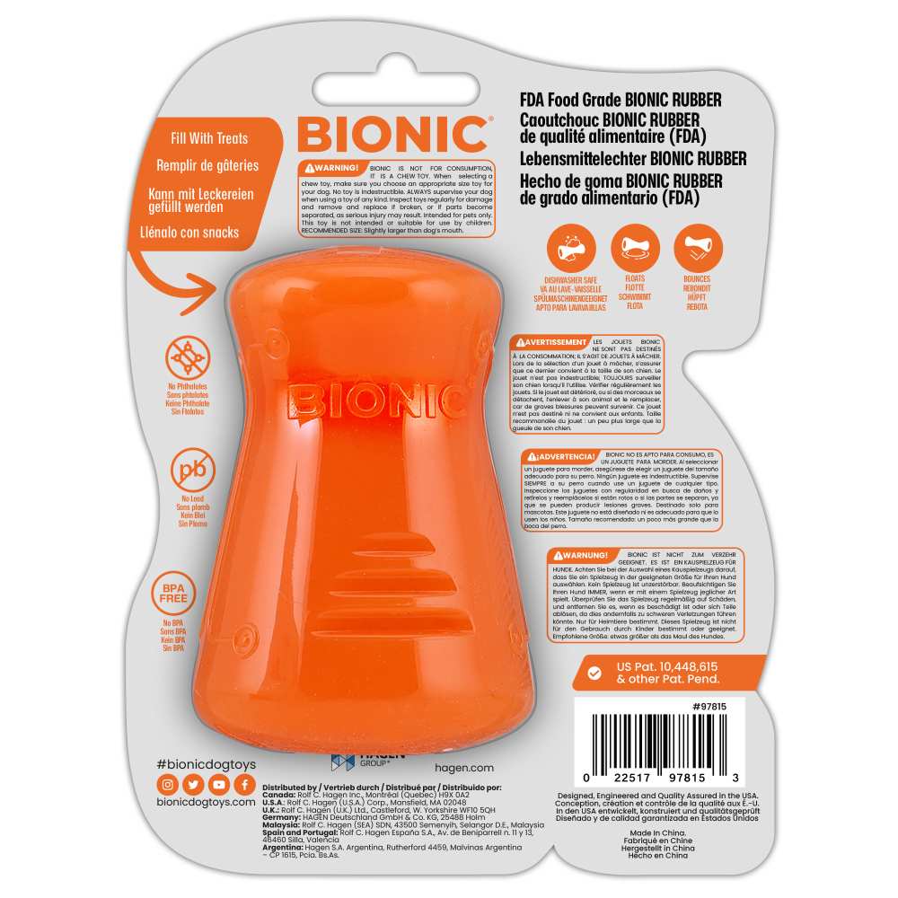 Juguetes ultra resistentes para perros BIONIC Treat Shaker