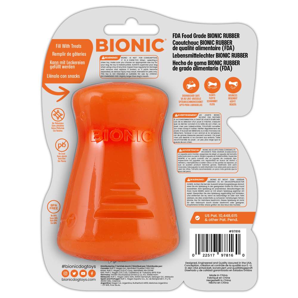 Juguetes ultra resistentes para perros BIONIC Treat Shaker