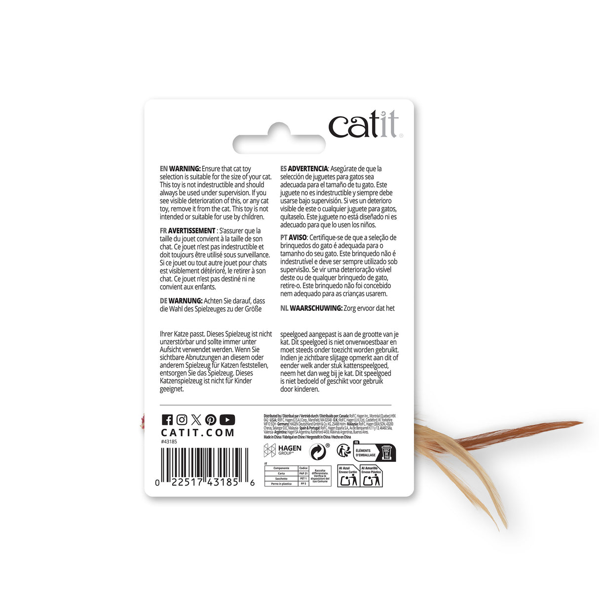 Catit Pez tejido de paja y pelota felpa
