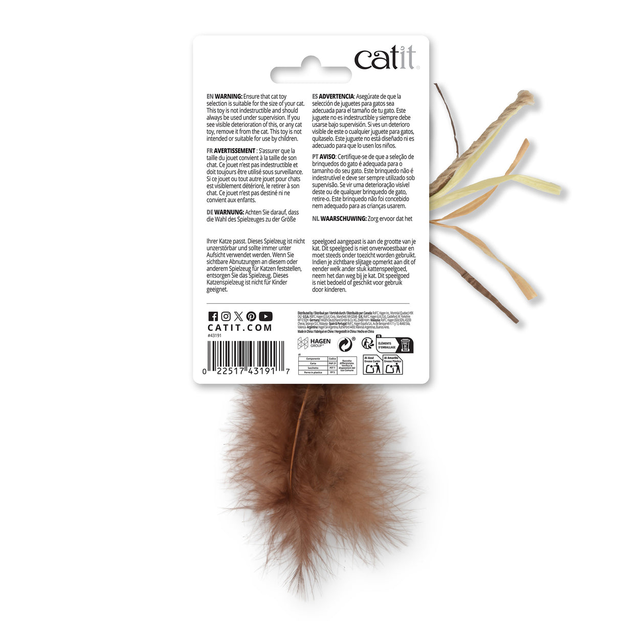 Catit Fish Twin con rafia y cola de plumas