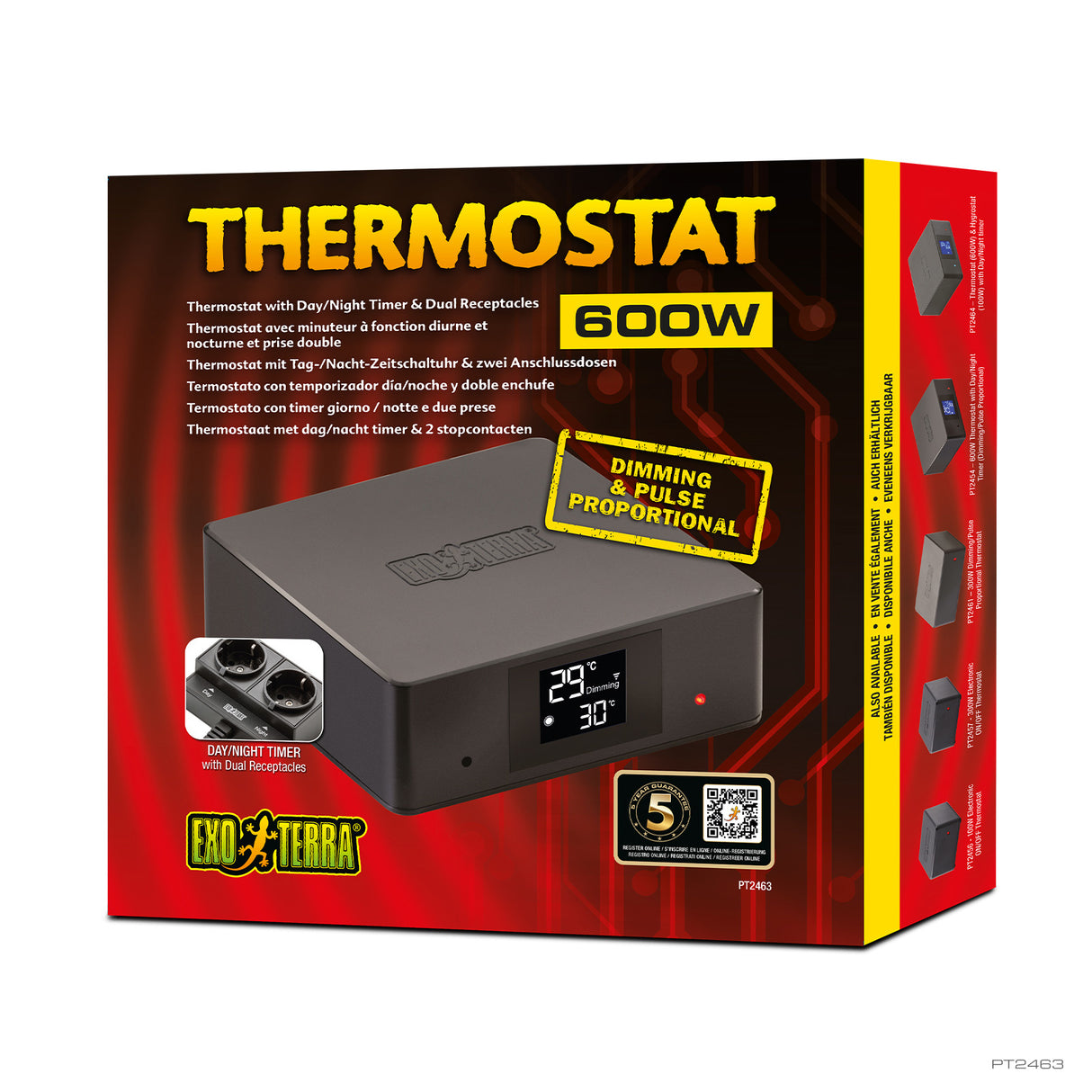 Termostato Doble Enchufe Día/Noche Exo Terra - 600W