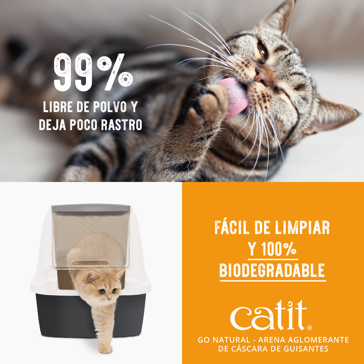 Arena para Gatos Aglomerante de Cáscara de Guisante Catit Go Natural