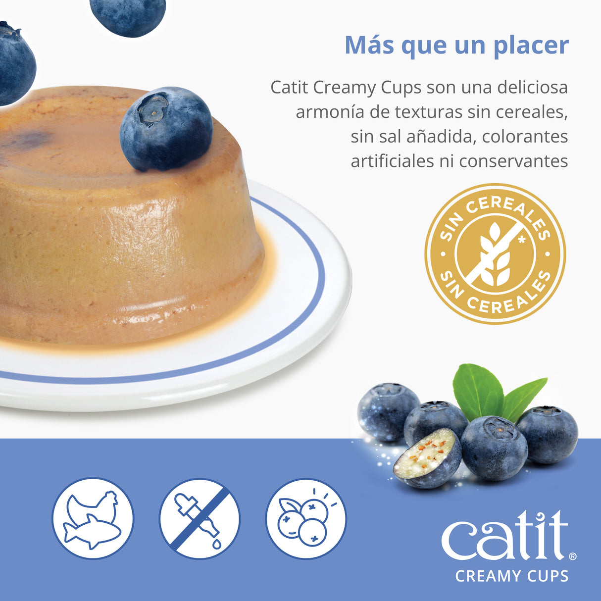 Snack para gatos en mousse con fruta Catit Creamy Cups