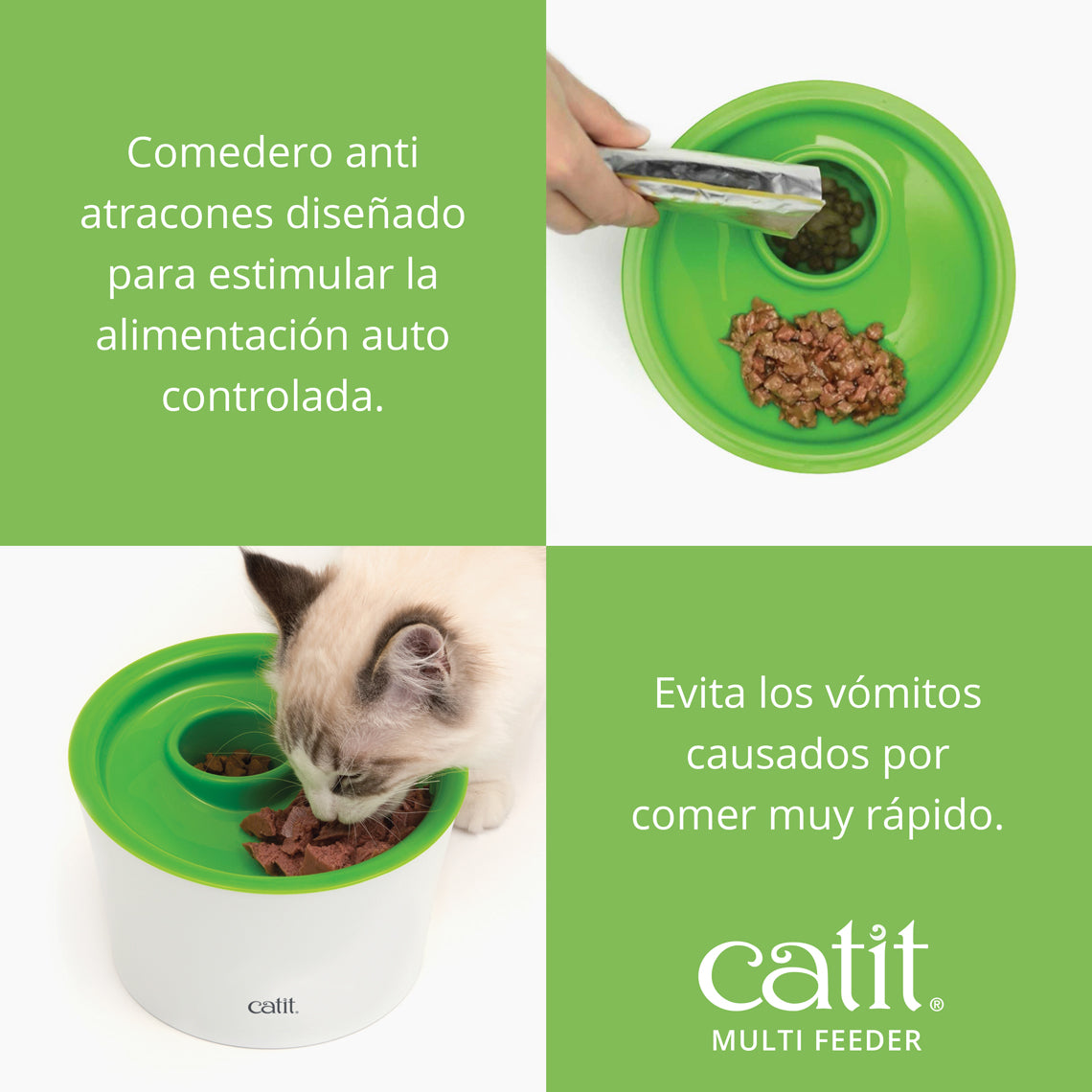 Comedero antivoracidad para gatos Catit Multi Feeder