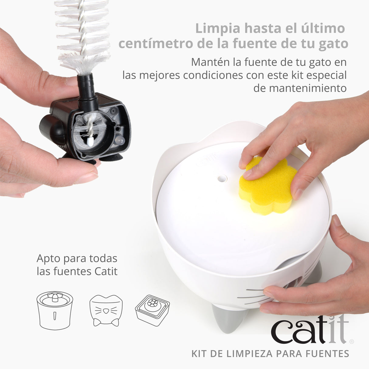 Kit de limpieza para fuentes de gatos Catit