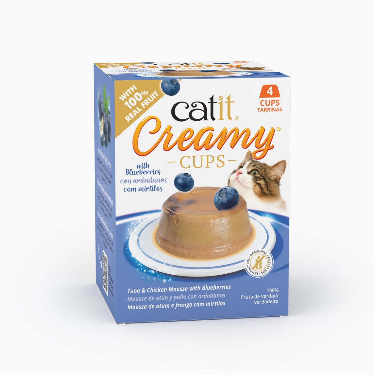 Snack para gatos en mousse con fruta Catit Creamy Cups