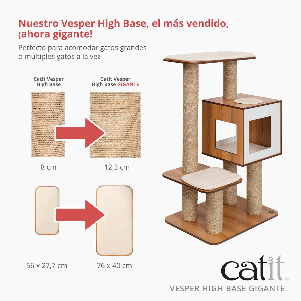 Árbol rascador para gatos de razas grandes Catit Vesper High Base Gigante