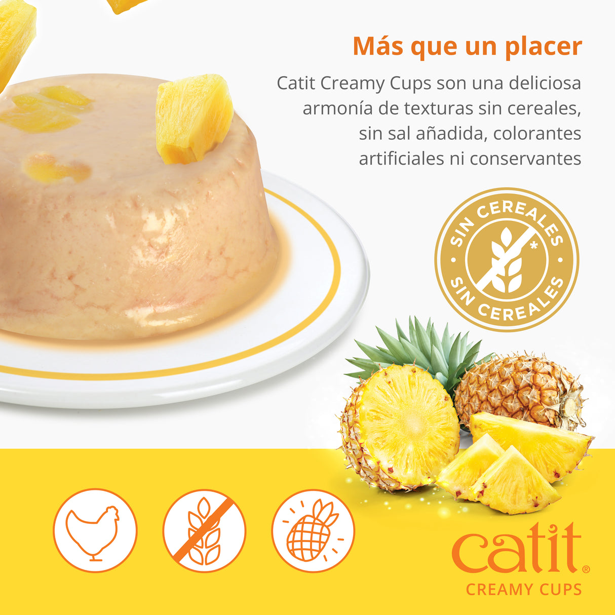 Snack para gatos en mousse con fruta Catit Creamy Cups