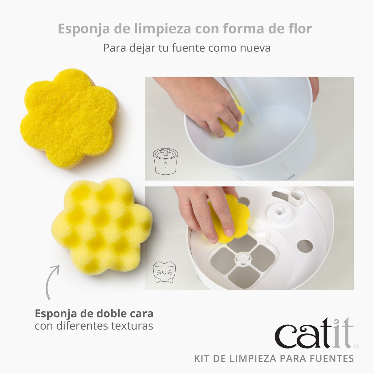 Kit de limpieza para fuentes de gatos Catit