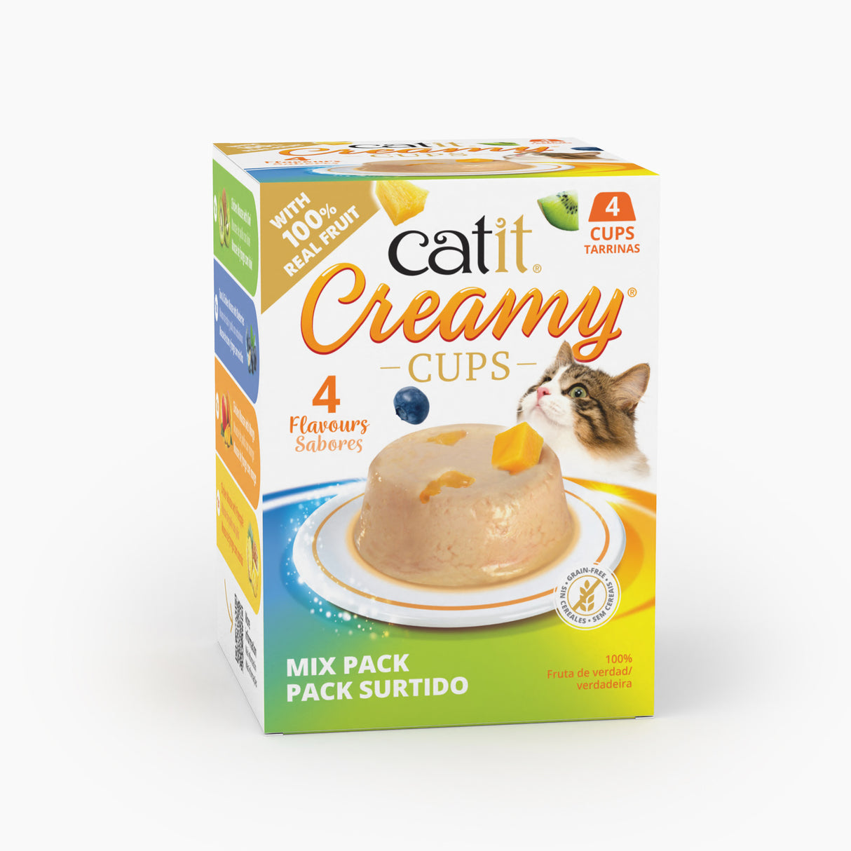 Snack para gatos en mousse con fruta Catit Creamy Cups