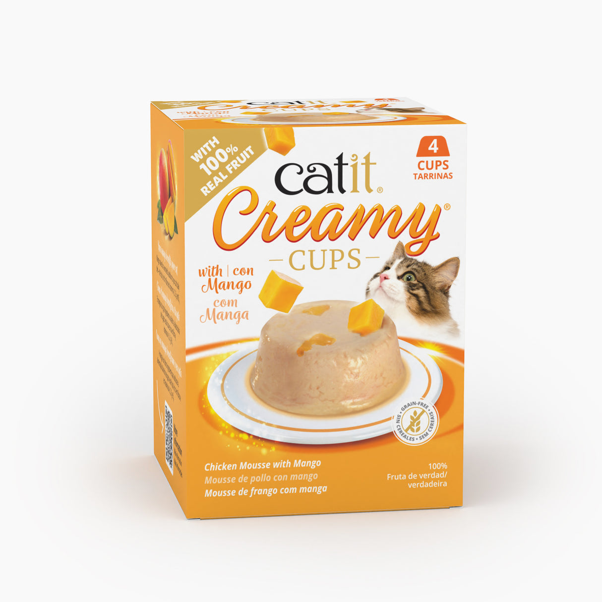 Snack para gatos en mousse con fruta Catit Creamy Cups