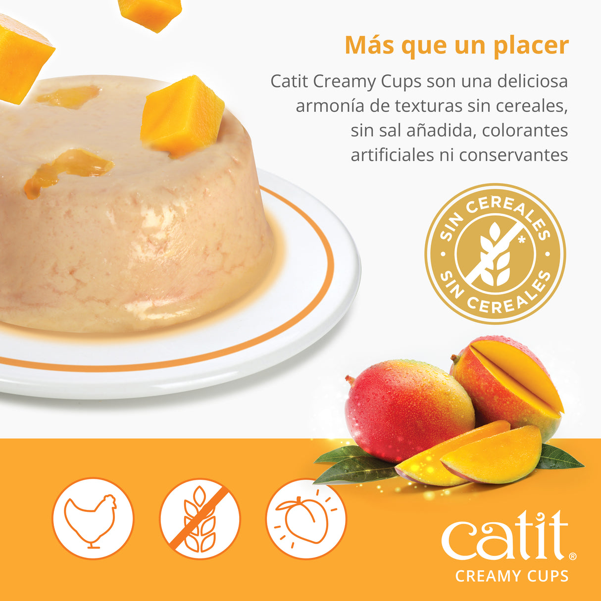 Snack para gatos en mousse con fruta Catit Creamy Cups