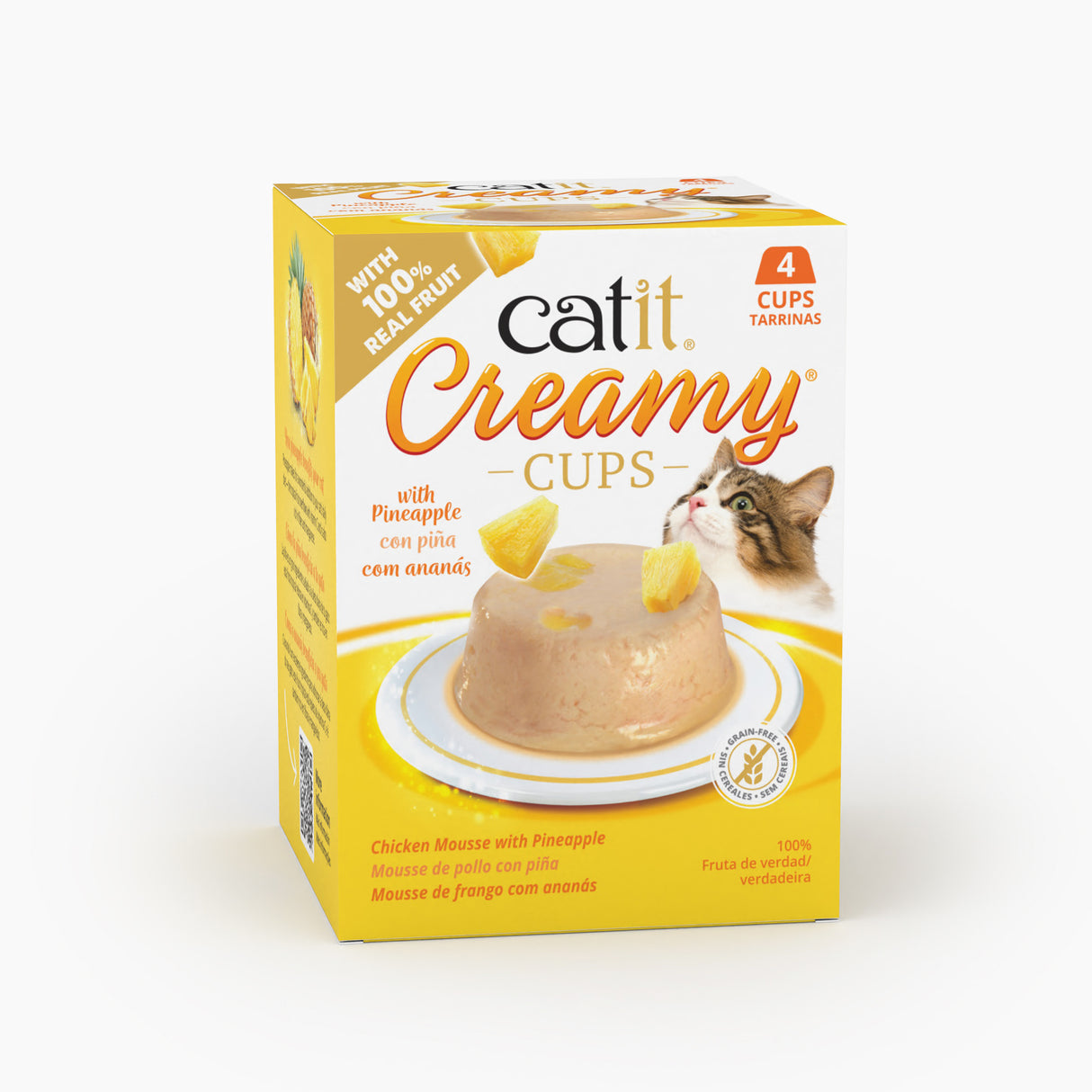 Snack para gatos en mousse con fruta Catit Creamy Cups