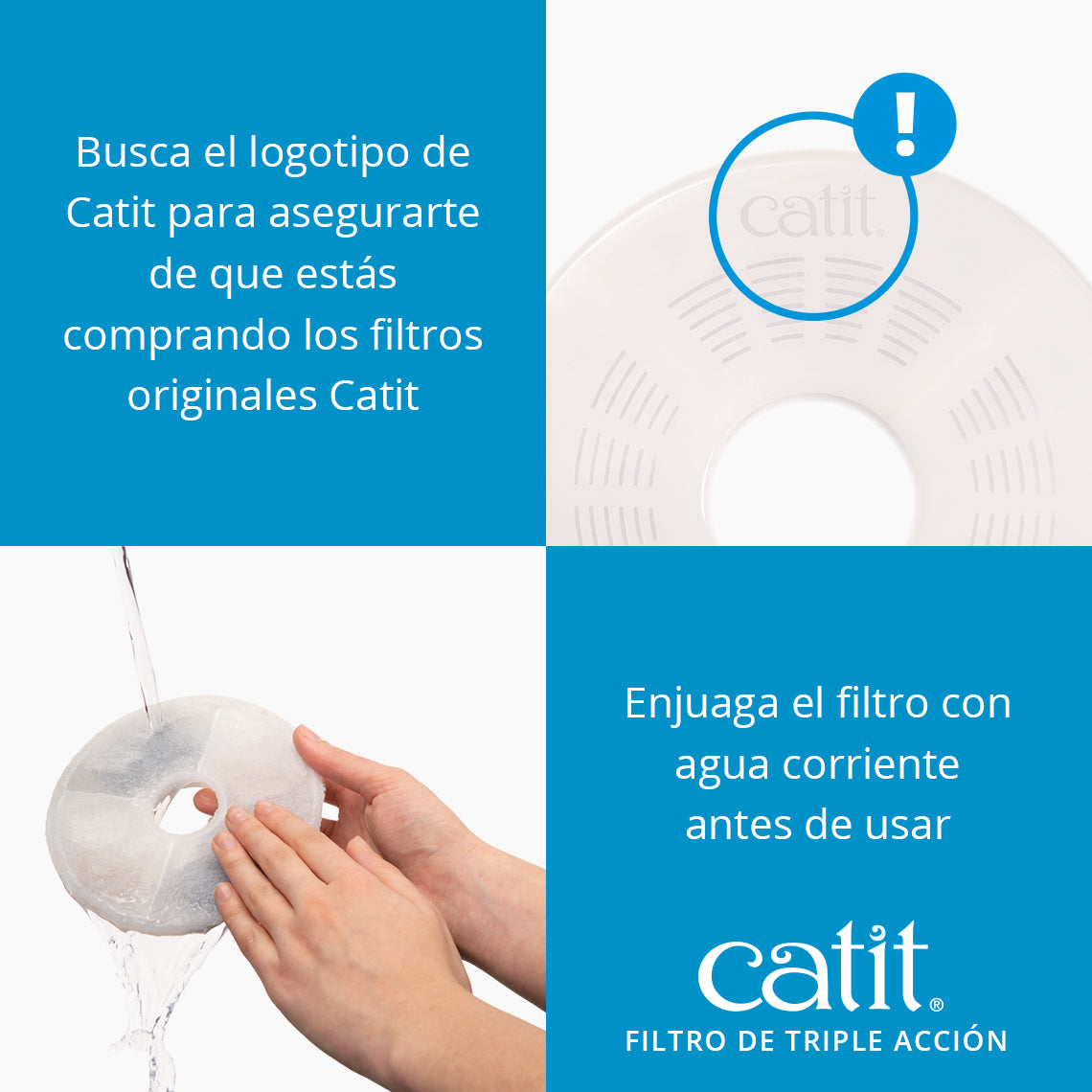 Filtro de triple acción para fuente Catit Flower Fountain