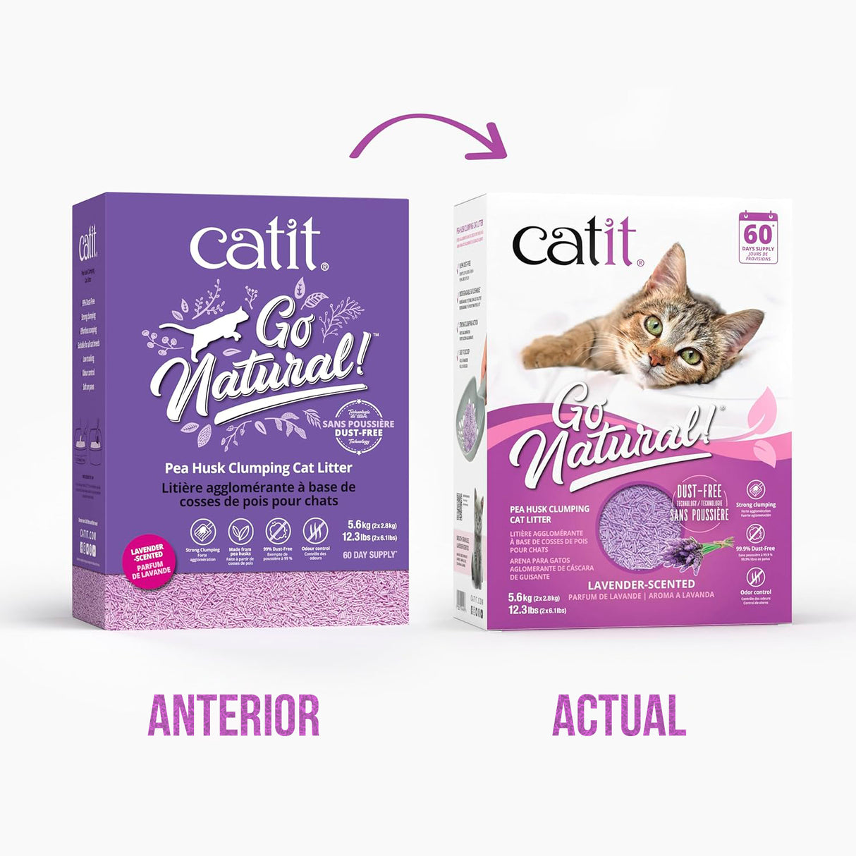 Arena para Gatos Aglomerante de Cáscara de Guisante Catit Go Natural